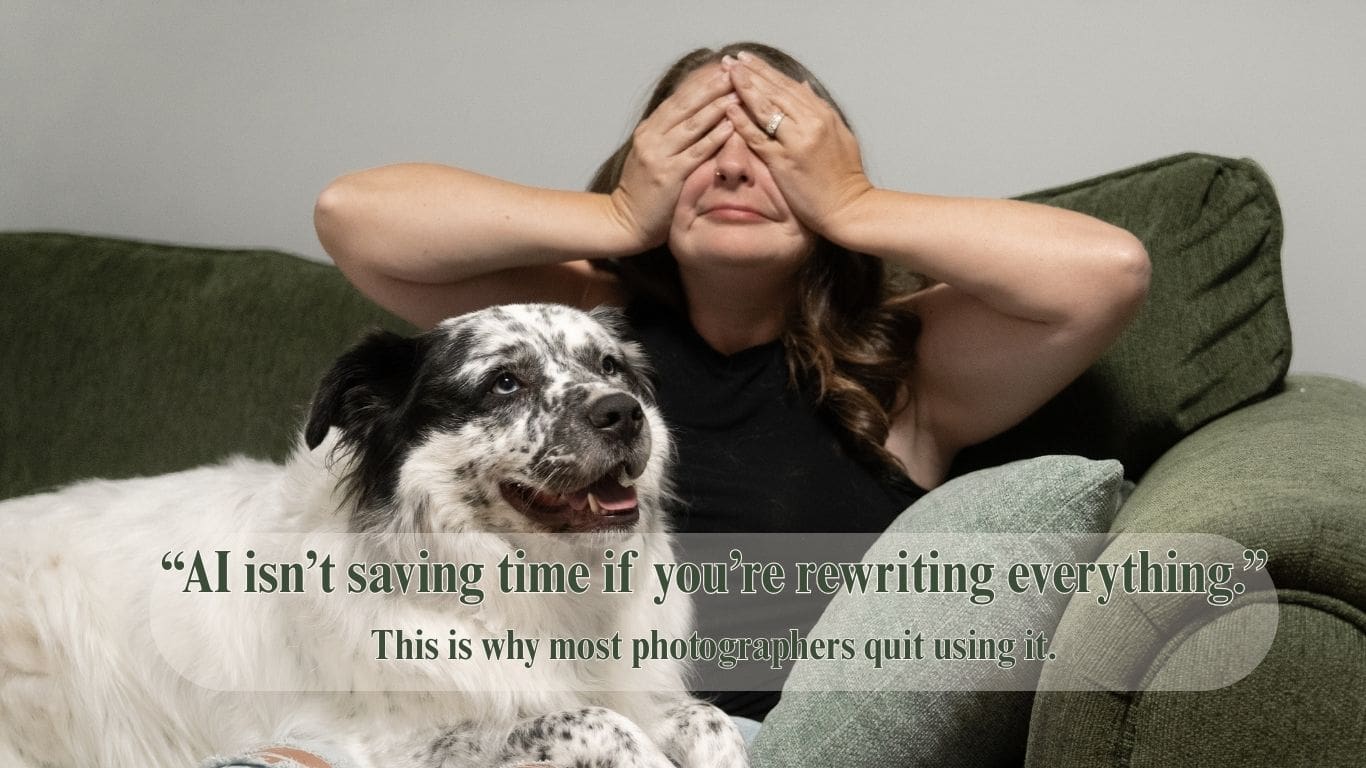 Photographer using a personalized GPT to simplify marketing